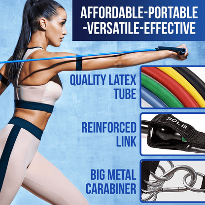 XGear Fitness 11-Piece Exercise Resistance Band Set with Handles