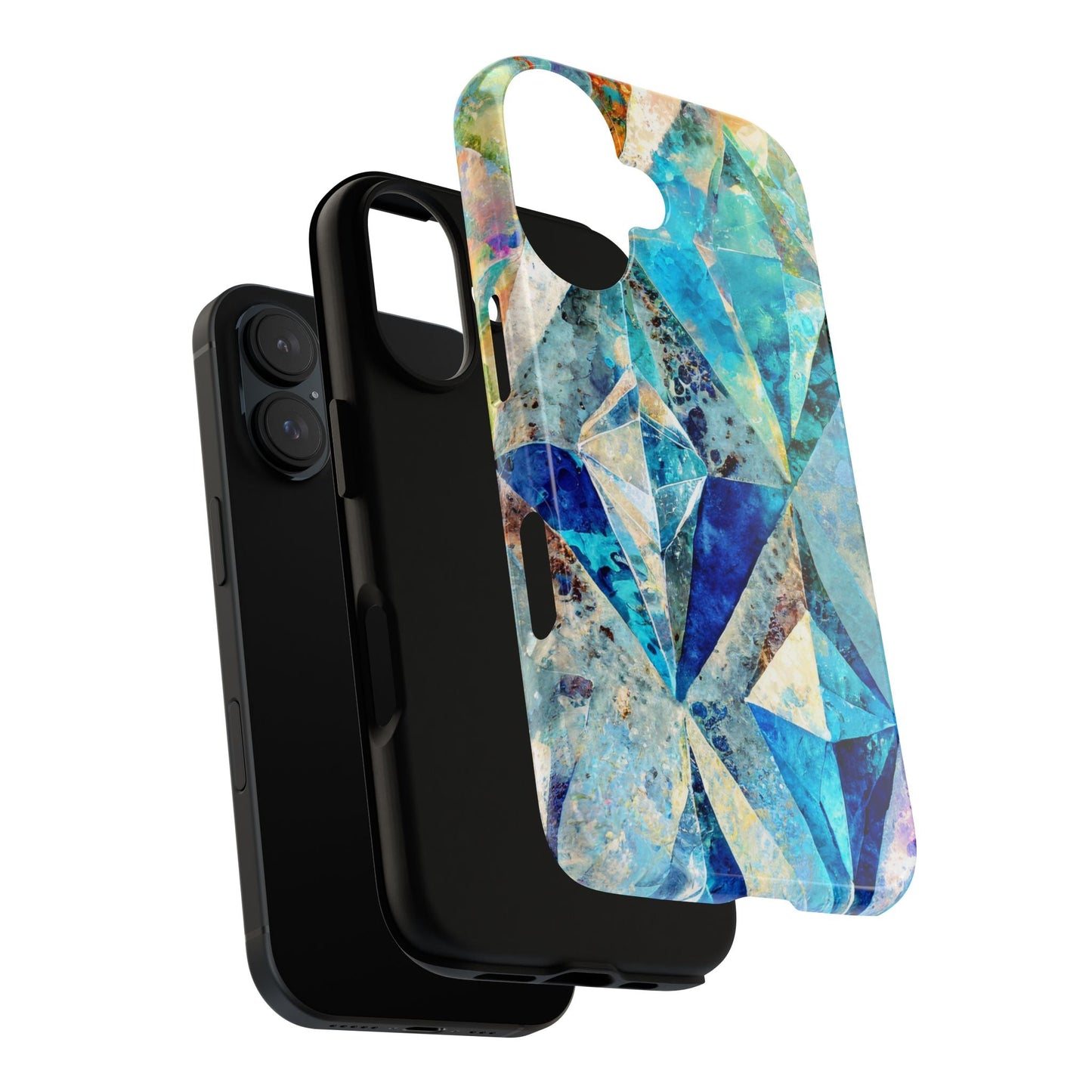 Diamond Blue Abstract Tough Phone Case