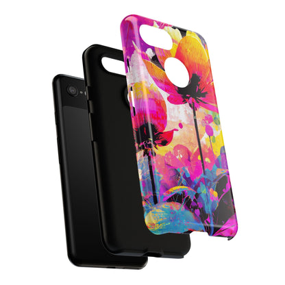 Neon Floral Tough Phone Case