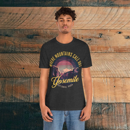 Yosemite National Park Unisex T-Shirt California Retro Mountains Call Out