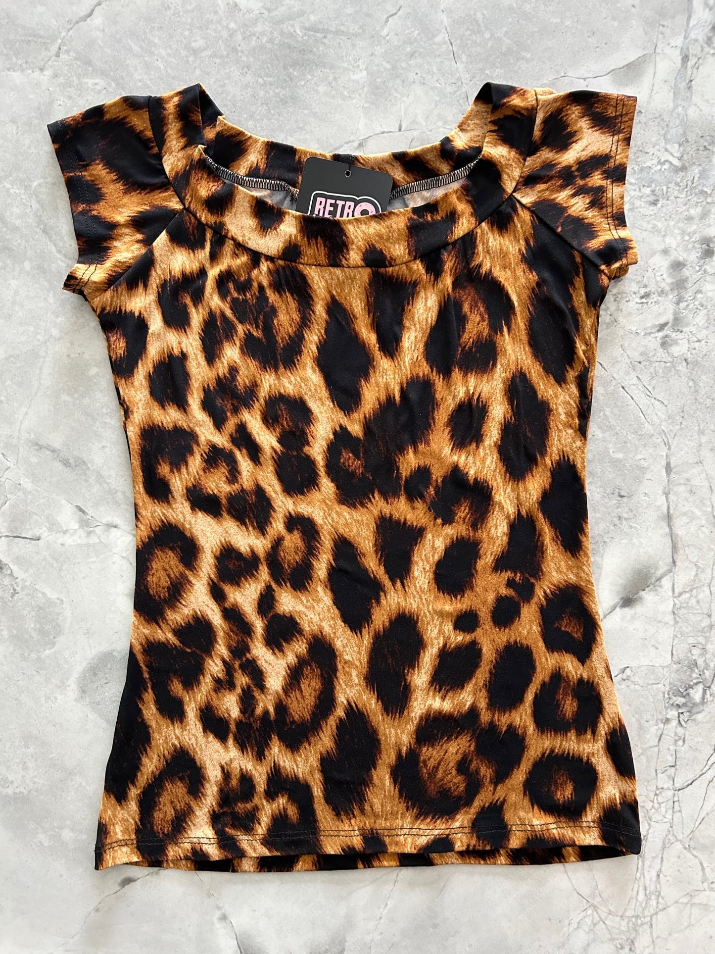 Retro Boat Neck Top in Leopard - Triathlete Store