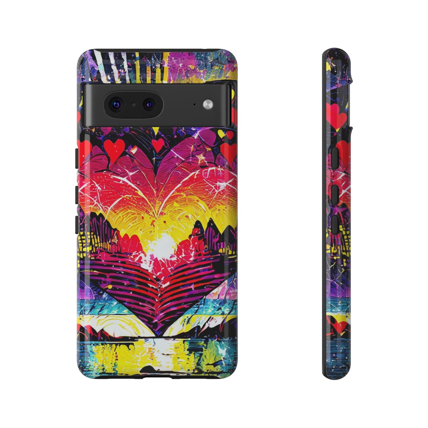 Vibrant Heart Sunset Tough Phone Case