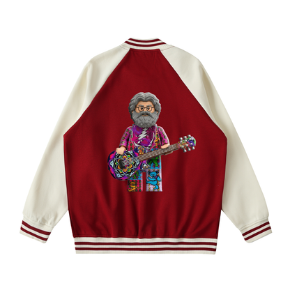 Jerry Garcia Top Hat Two Tone Raglan Sleeve Varsity Jacket
