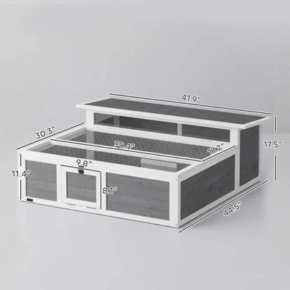Dual-Zone Wooden Tortoise Habitat & Basking Run