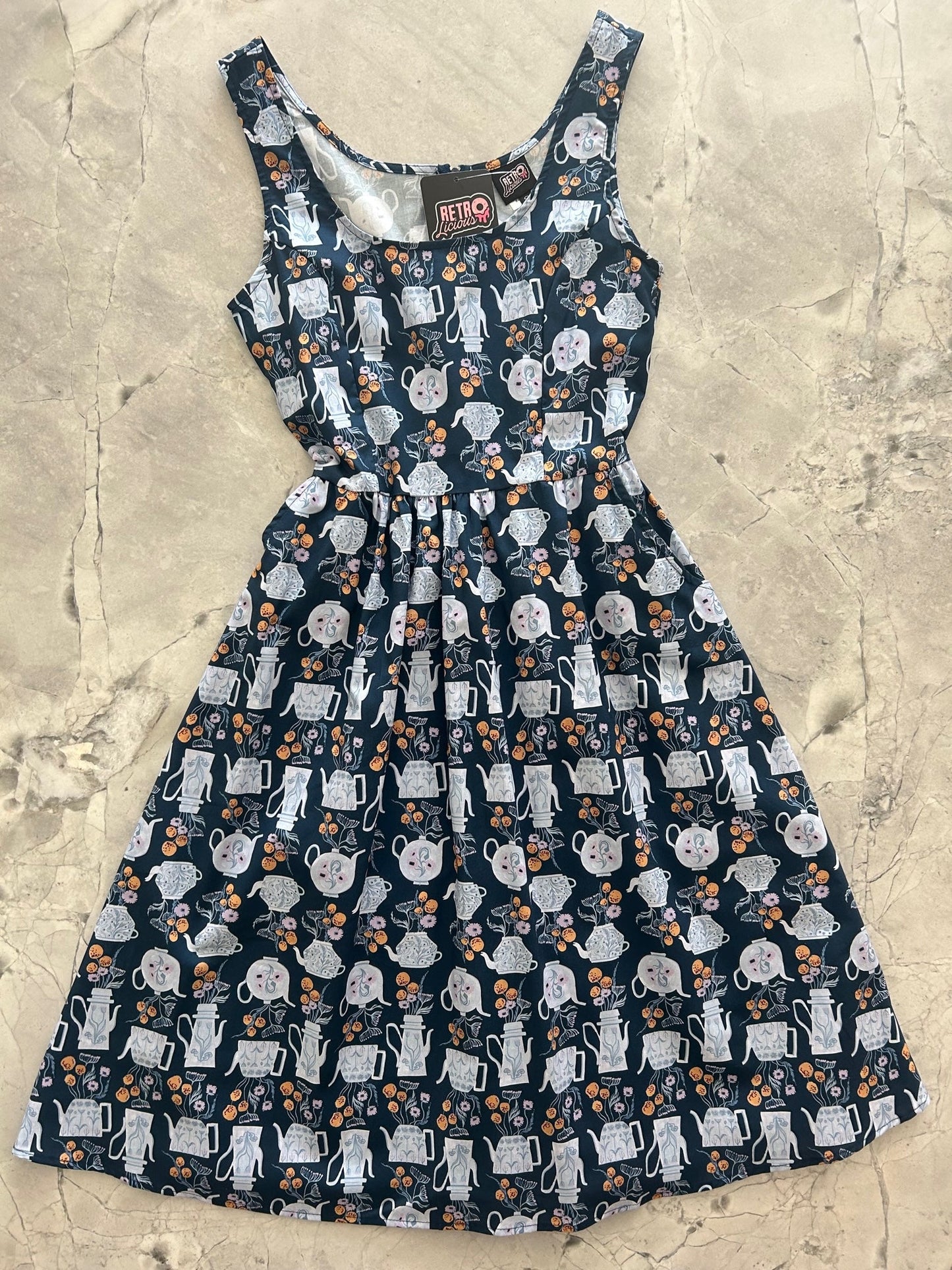 Teapots Fit & Flare Dress - XS only