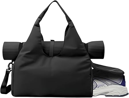 Gym Bag, Yoga Gym Bag for Women and Men, Carrying Workout Gear and Accessories, Shoe Compartment and Wet Dry Storage Pockets, Travel Duffle Bag Carry On Weekender Bag