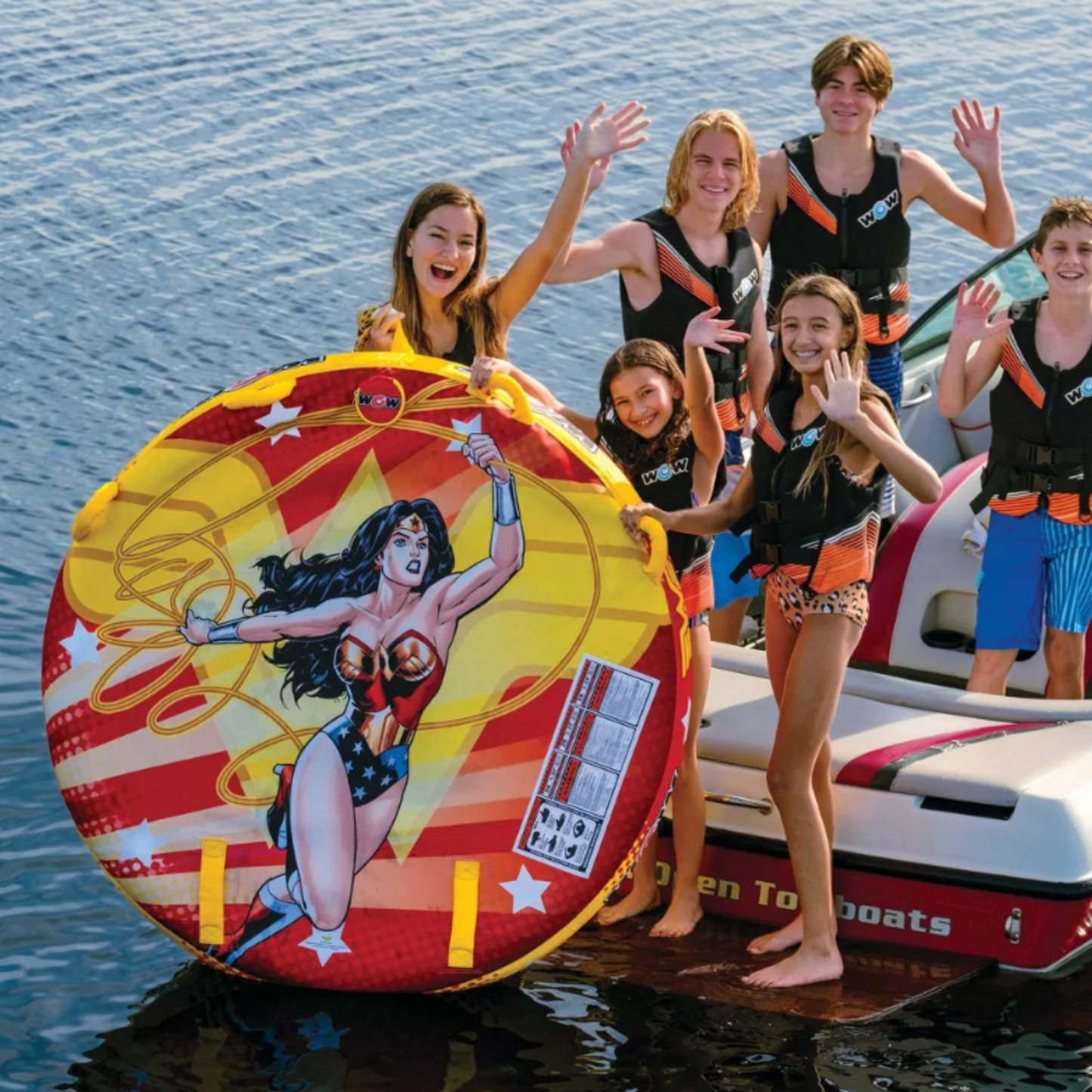 WOW Sports DC Comics Wonder Woman 2-Person Soft Top Deck Tube Towable
