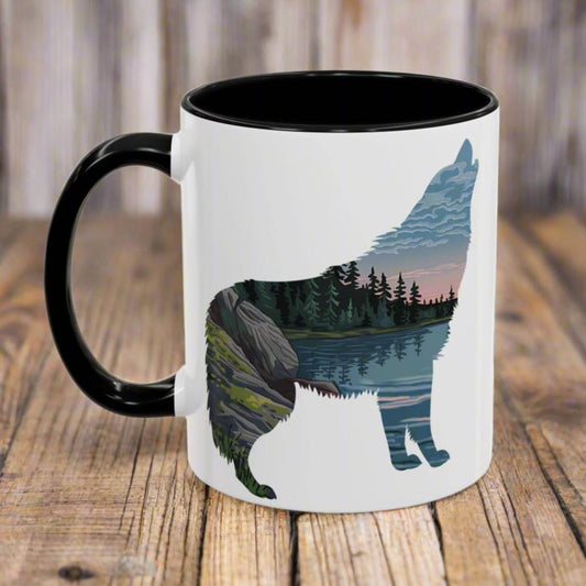 Isle Royal National Park Accent Coffee Mug 11oz 15oz Wolf