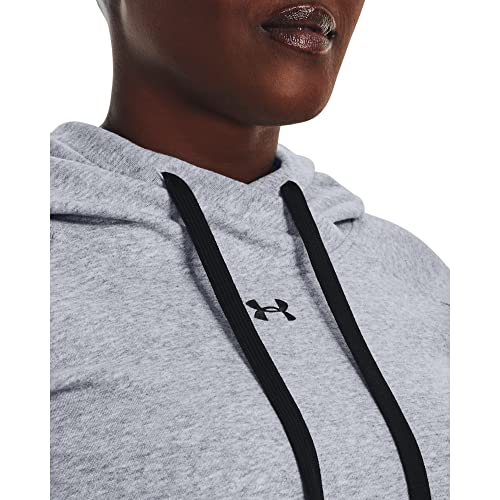 Under Armour Womens Rival Fleece HB Hoodie , (035) Steel Medium Heather / Black / Black , 3X