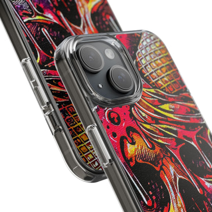 Neon Ice Cream Skull Clear Phone Case