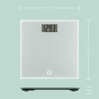 Weight Watchers Scales by Conair Bathroom Scale for Body Weight, Easy To Read Scale, Glass Body Scale Measures Weight Up to 400 Lbs. in Chic Glass