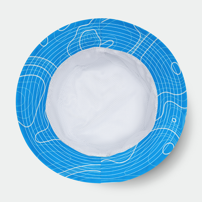 Rad Palm Blue and White Topo Bucket Hat