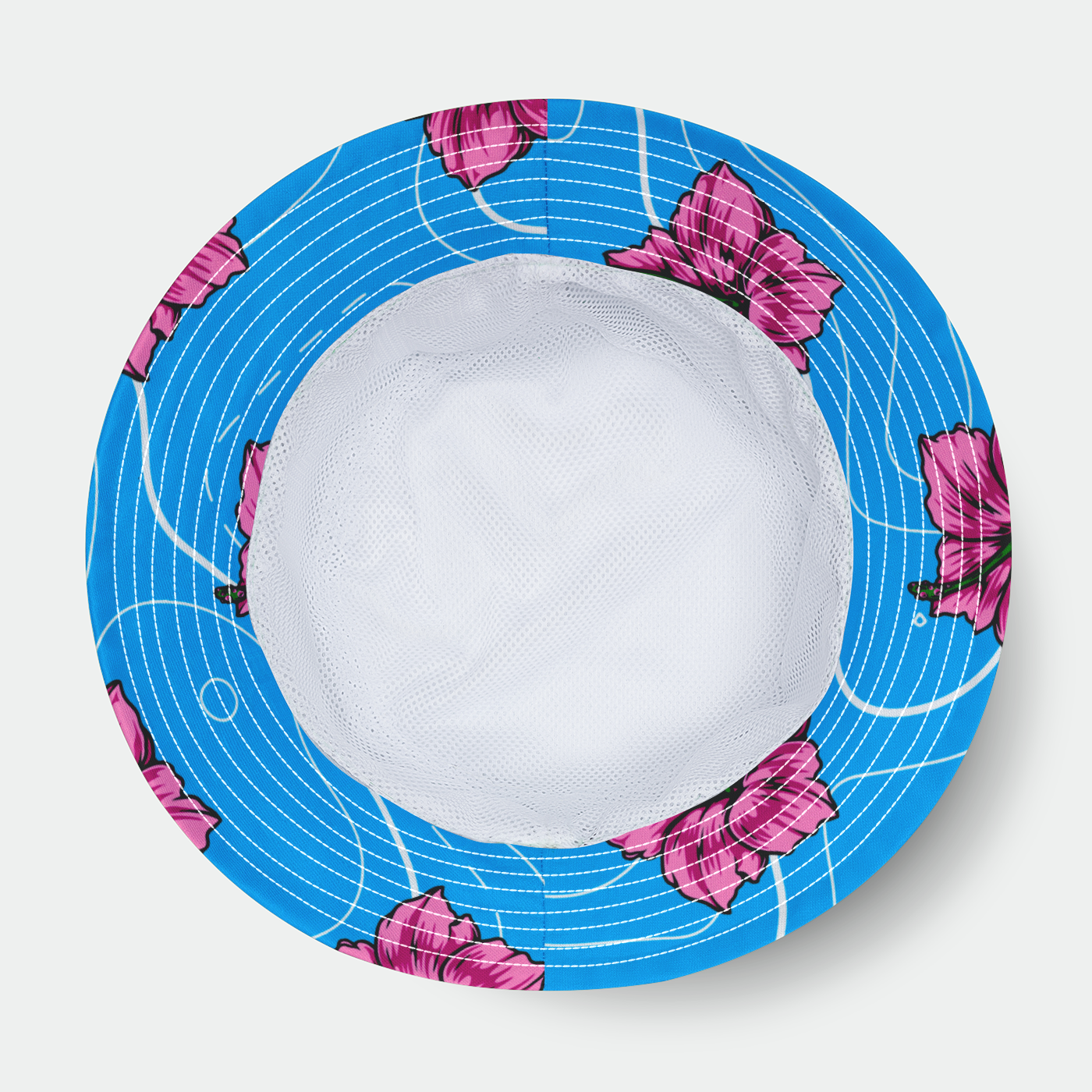 Rad Palm Blue Hibiscus  Bucket Hat