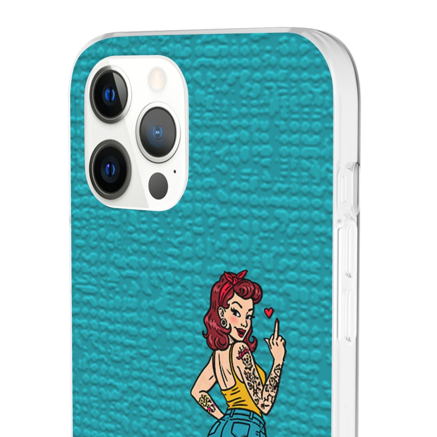 Sassy Pin-Up Stupid Boys Teal Flexi Phone Case