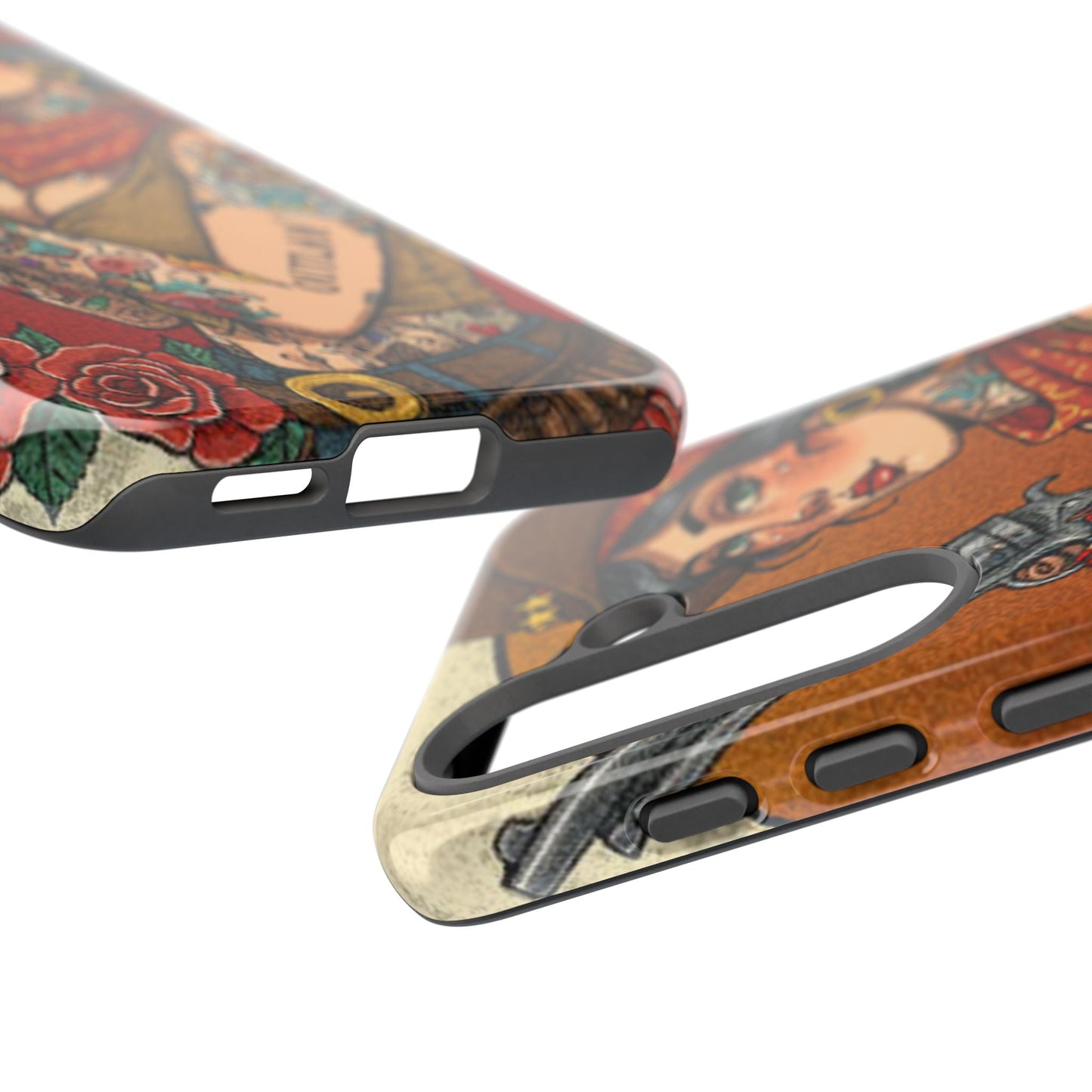 Vintage Western Tough Phone Case with Outlaw Design
