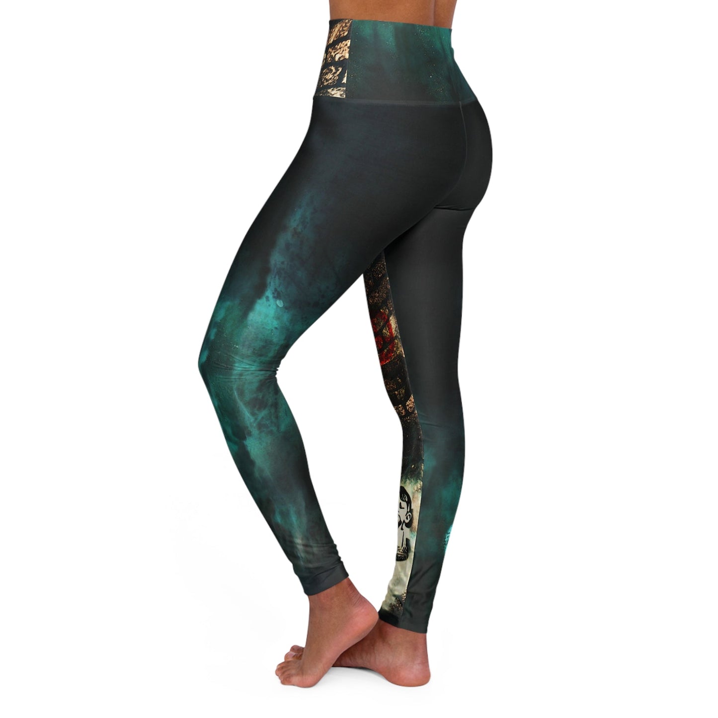 Girl Army Water Brushed Print High Waisted Leggings