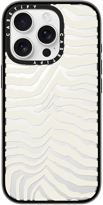 CASETiFY Compact Case for iPhone 16 Pro [Lightweight / 4 ft. 2X Military Grade Drop Protection/Slim] - Zebra Stripe - Clear Black