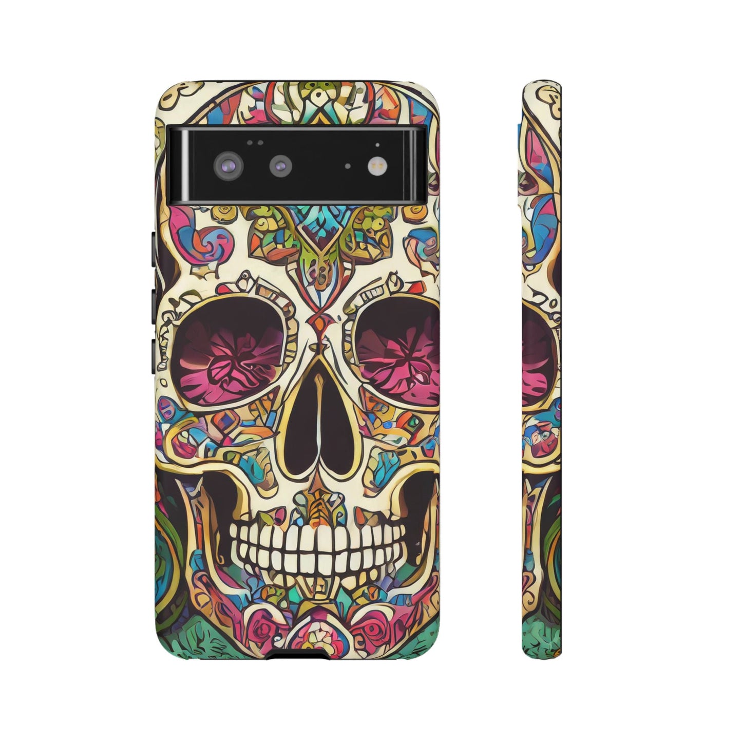 Colorful Sugar Skull Tough Phone Case