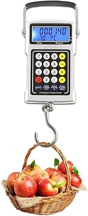 Digital Luggage Scales, 50KG/110LB Portable Fishing Weighing Scale with LCD Display Mini Digital Scale for Fruits, Vegetables, Luggage