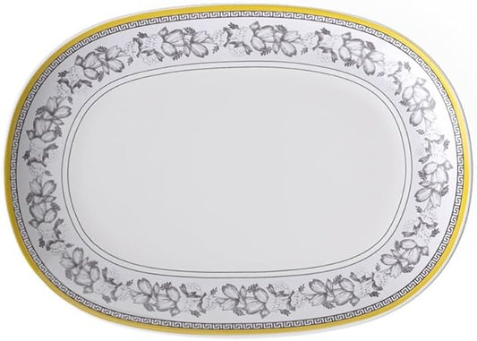 Villeroy & Boch Audun Ferme Pickle Dish/Gravy Stand, 7.75 in, White/Gray