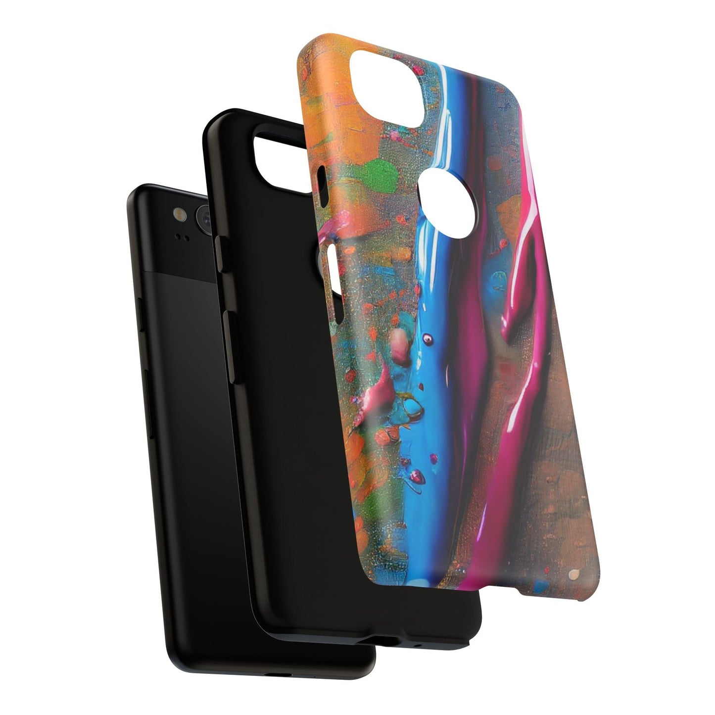 Colorful Artistic Paint Splatter Tough Phone Case