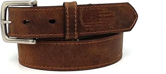 ARIAT Youth Boys Embroidered USA Flag Distressed Leather Belt, Brown, 28