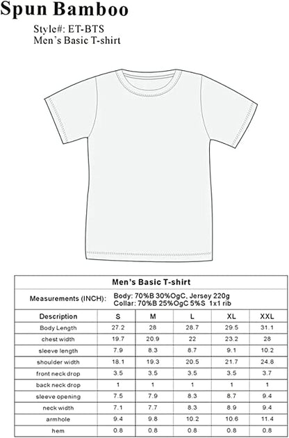 Men's Bamboo Viscose/Organic Cotton Short Sleeve Contrast Stitch T-Shirt