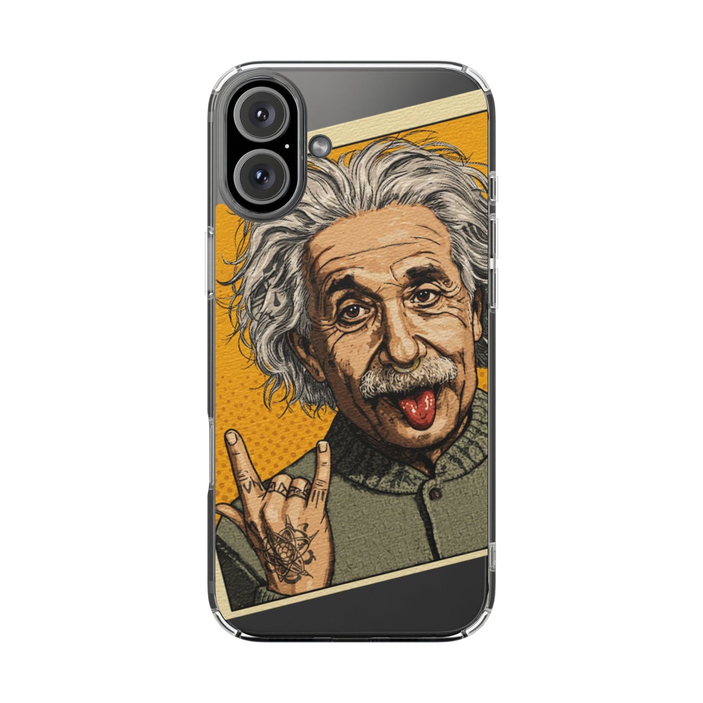 Edgy Einstein Clear Phone Cases