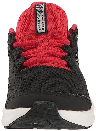 Under Armour Boy's Grade School Charged Pursuit 3 Big Logo Running Shoe, (001) Black/Red/White, 3.5 Kid