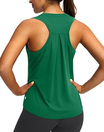 Women's Workout Tops Racerback Athletic Tank Tops Sleeveless Loose Fit Yoga Running Gym Shirts for Women