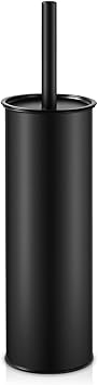 Cesun Toilet Brush and Holder Set, Stainless Steel Toilet Bowl Brush and Holder, Black Toilet Scrubber Brush Cleaner with Tapered Bristles for Bathroom Deep Cleaning, Splash-Proof