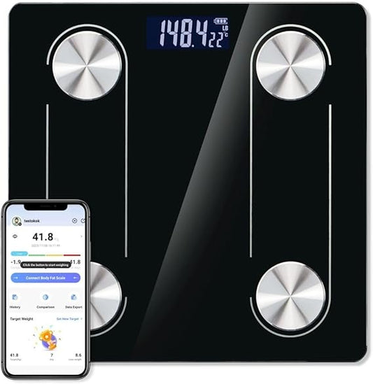 Digital Body Scale Trnr-BDYSCLE-BLK, Home Essential Body Weight Scale for People, Durable Bathroom Accessory, Smart Scale Compatible with Apple and Android OS, Workout and Fitness Equipment