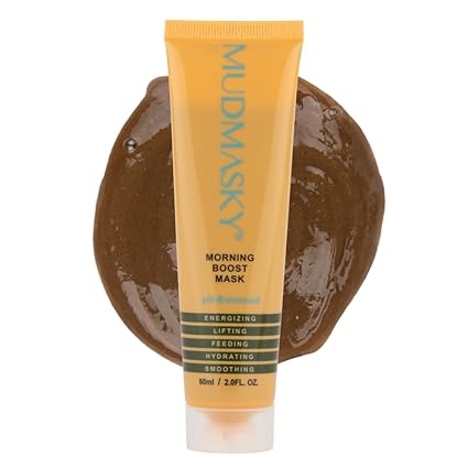 MUDMASKY Morning Boost Mask 60ml ‰ÛÒ Energizing Clay Face Mask for Beauty & Skin Care, Hydrating & Lifting with Coffee, Moroccan Lava Clay, Indonesian Flowers ‰ÛÒ Moisturizing & Smoothing