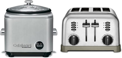 Cuisinart CRC-400 4 Cup Rice Cooker, Stainless Steel Exterior