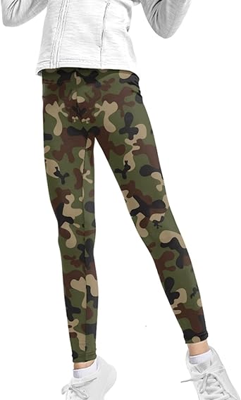 Wanyint Novelty Girls' Yoga Leggings Pants Full Length Athletic Trousers High Waist Tummy Control