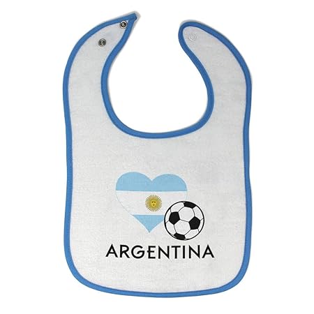 Toddler & Baby Bibs Burp Cloths Heart Flag Soccer Ball Argentinian Soccer Argentina Football Cotton Baby Items for Baby Girl & Boy White Blue Design Only