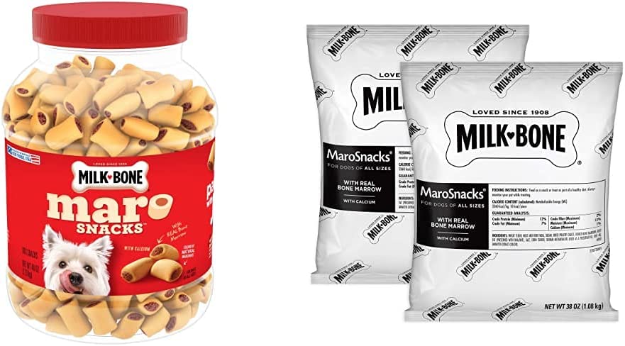 Milk-Bone MaroSnacks Dog Treats, Beef, 15 Ounce (Pack of 6)