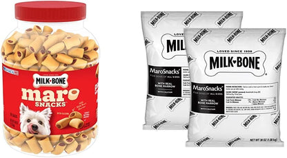 Milk-Bone MaroSnacks Dog Treats, Beef, 15 Ounce (Pack of 6)