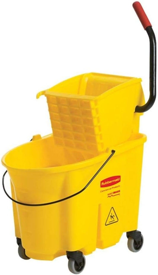 Rubbermaid Commercial WaveBrake 2.0 35 qt. Mop Bucket Yellow