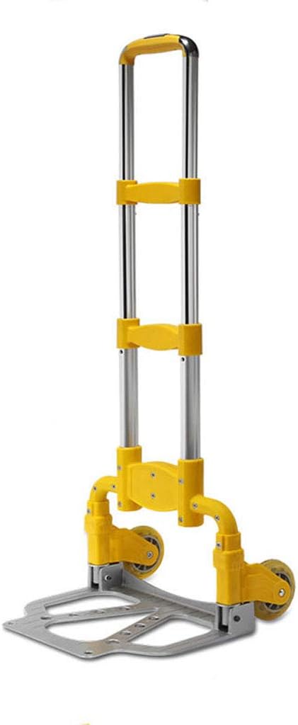 Carts, Trolley, Pull Goods Aluminum Alloy Portable Fold Luggage Cart Small Trailer Shopping Cart Hand Trucks/Purple, Yellow