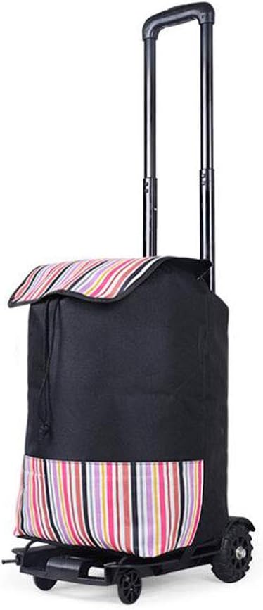 Carts, Trolley Luggage Cart, Small Cart Fold Portable Trolley Household Shopping Pull Trailer Carrying Luggage Trolley/B