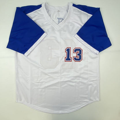 Autographed/Signed Ronald Acuna Jr. Atlanta White Retro Baseball Jersey Beckett BAS COA