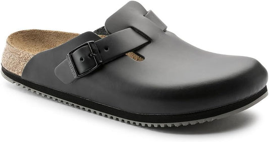 Birkenstock Men΂s Boston Black Leather Sandals M15 48, 0 N 060196