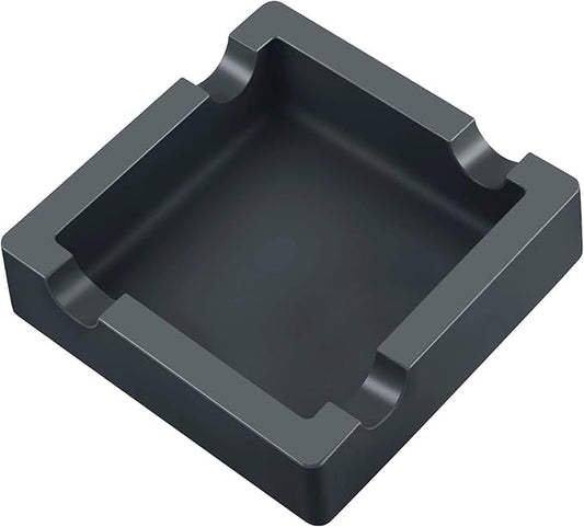 Cigar Ashtray, Large Cigar Rests Ash tray Outdoors, Silicone Cigar Ashtray for Outside Patio Indoor, Unbreakable/Non-slip/Burn-resistant Outdoor Ashtray (Black)