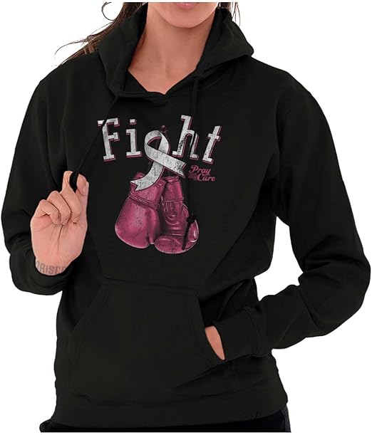 Classic Teaze Fight Boxing Breast Cancer Warrior Hoodie Sweatshirt Women