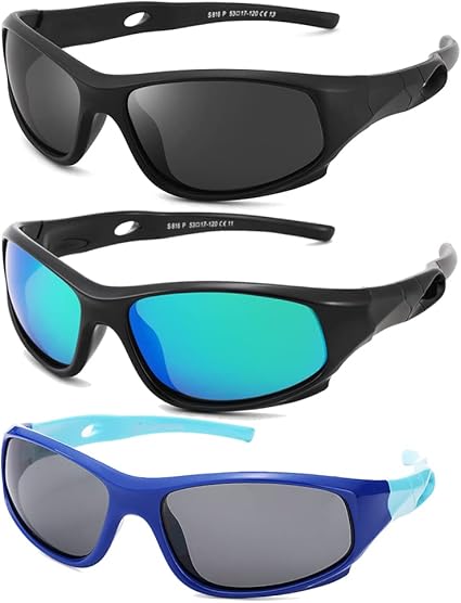 Pro Acme Kids Sunglasses for Boys Girls, Polarized Sports Youth Sunglasses with Strap for Kids Ages 3-12