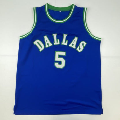 Autographed/Signed Jason Kidd Dallas Retro Blue Basketball Jersey Beckett BAS COA