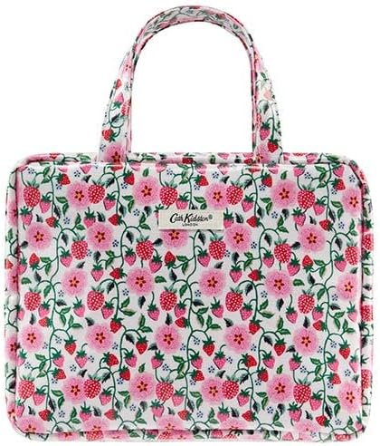 Cath Kidston Wash Bag | Large Toiletry Bag | Cosmetic Bag | Makeup Organiser | Travel Wash Bag | Two Parts Skin Care Bag | Strawberry Print
