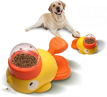 2-in-1 Interactive Dog Food Puzzle Toy•_ÎInteractive Slow Feeder for Dog•_ÎDurable and Safe Duck-Shaped Treat Dispenser for Small & Medium Dogs•_ÎPromotes IQ Training Reduces Bloating Anti-Gulping