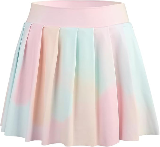 Bezioner Girls Tennis Skirt A-Line Pleated Skirt with Shorts Pocket Skort for Golf Athletic